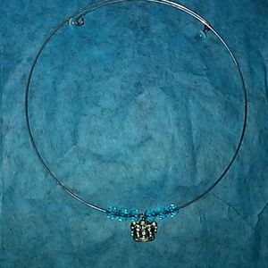 Silver crown choker